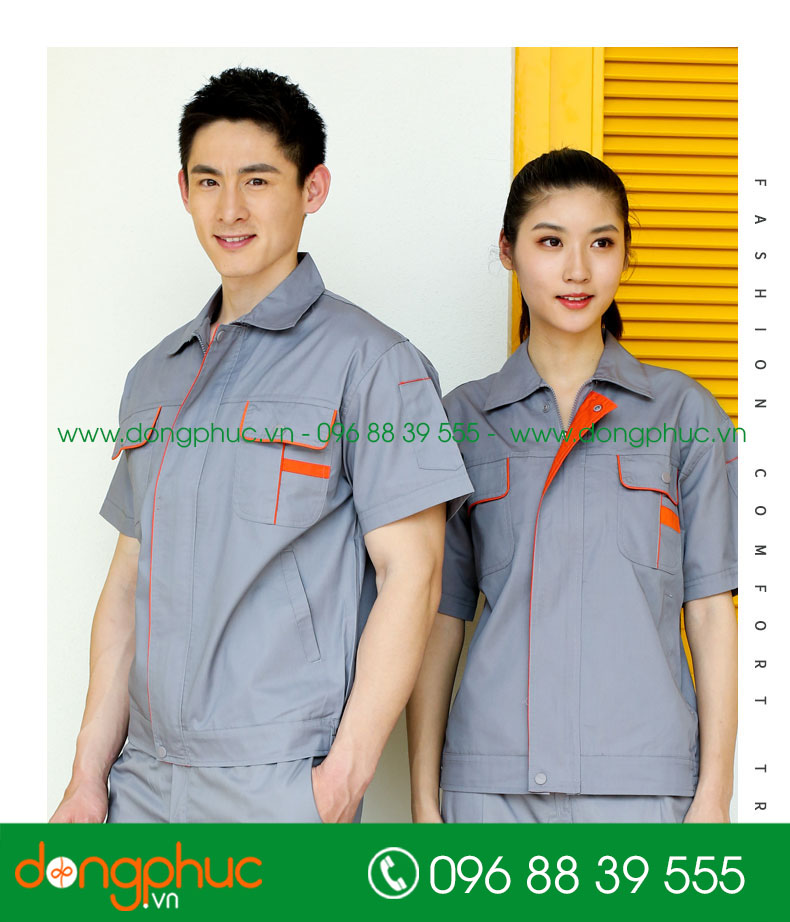 Mẫu bảo hộ màu ghi cộc tay
